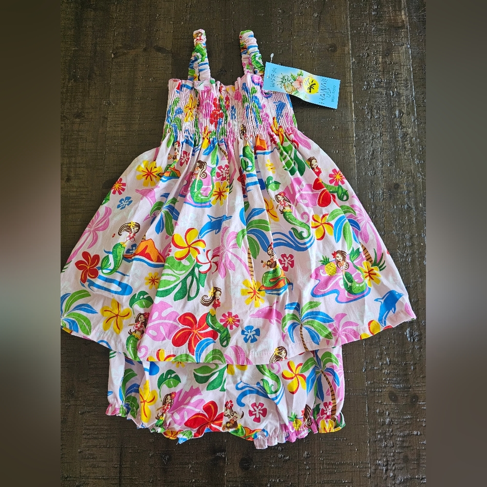 MADE IN HAWAII Toddler 4T Tropical Hawaiian Bloomers Shortset HandmadeRJ Clancey